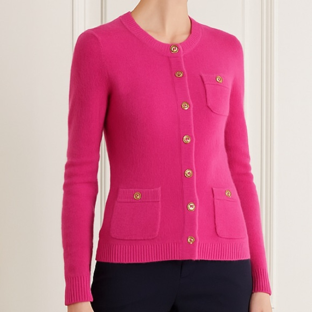 MARC JACOBS 100% CASHMERE CARDIGAN BRIGHT PINK XS